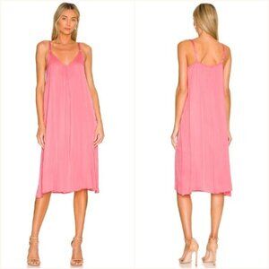 Nation LTD Shiloh Sleeveless Slip Midi Dress Strawberry Shake Pink XS